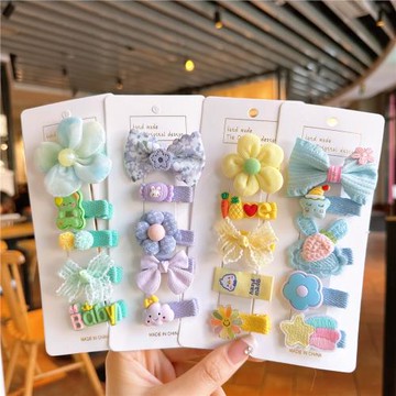 女童寶寶全包布發夾嬰兒不傷發可愛超萌汗毛夾兒童嬰幼兒安全發卡