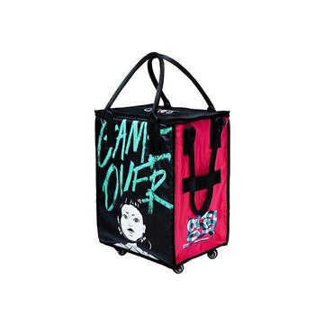 【BIGGER X 魷魚遊戲】 摺疊附輪拖拉袋 贈魷魚遊戲造型毛巾