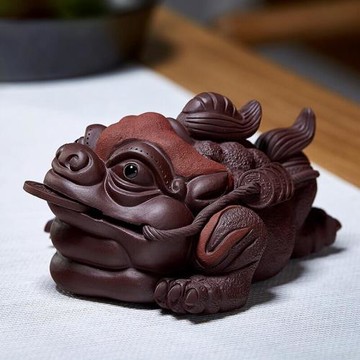 紫砂茶寵金蟾可養三足蟾蜍茶藝茶桌茶臺擺件功夫茶具配件擺設