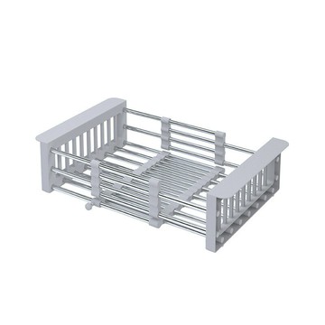 源頭工廠不銹鋼伸縮水槽瀝水架果蔬碗筷洗菜籃家用碗碟水果收納架