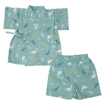 akachan honpo - 兩件式甚平-恐龍-藍色 (90cm)