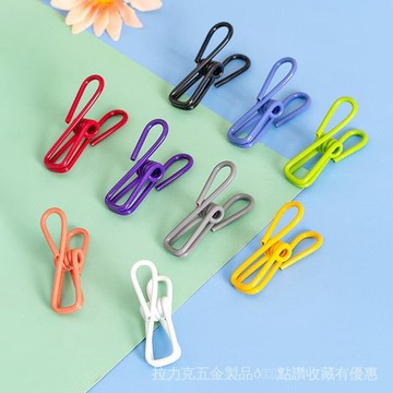 [24時熱賣]窗簾夾 窗簾扣 窗簾掛環彩色不鏽鋼夾子代發晾衣服固定器衣架書夾防風防滑窗簾夾工廠批發 CJ0X