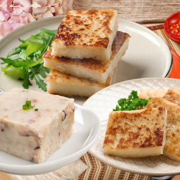廚鮮食代 -經典港式蘿蔔糕芋頭糕素香椿蘿蔔糕(1公斤10片x6包)組