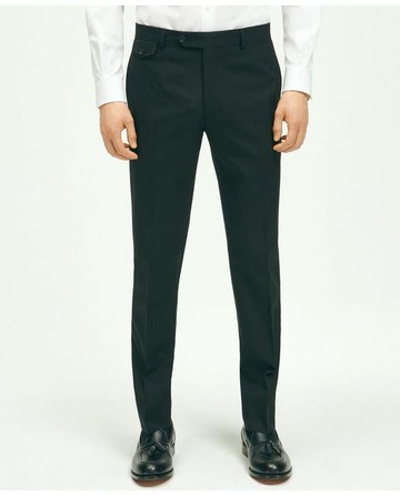 Brooks Brothers Men's Slim Fit Wool Hopsack Trousers | Black | Size 30 32