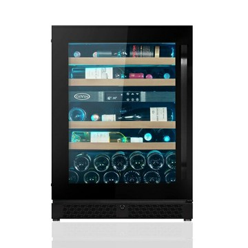 限期送紅酒保冷袋 DIVIN 小型曜黑無邊框玻璃門雙溫葡萄酒櫃  DV-617DK