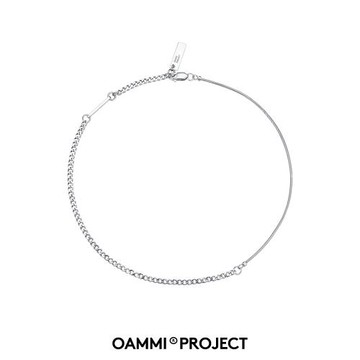 OAMMI原創潮牌兩段拼接嘻哈街舞蹦迪鈦鋼個性百搭項鏈男生情侶ins