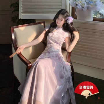 現貨✨千年之戀✨新中式女裝 改良式旗袍 旗袍洋裝 中國風洋裝 旗袍連衣裙 假兩件 漢元素 日常連身裙 遮肚顯瘦TA005