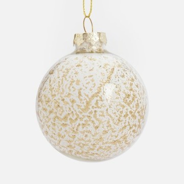 查莉玻璃圓形吊飾6cm 五彩金白