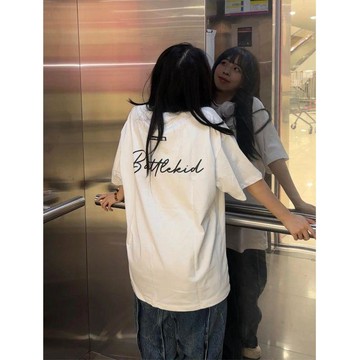 🐻胖MM40-175公斤大碼純棉短袖t恤女夏季新款百搭寬鬆情侶甜美字母ins