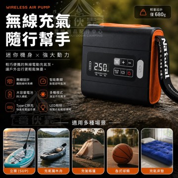 【營伙蟲2314】智能無線電動打氣機 安全防護 充氣帳篷 SUP專用打氣機 附收納袋 幫浦 打氣機 充氣機 充氣 戶外