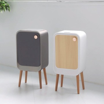 不鏽鋼高腳雙開除臭感應垃圾桶20L ELPH887U 白色