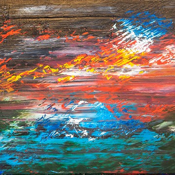 日落繪畫多彩天空景觀原創藝術海景牆藝術熱帶海灘