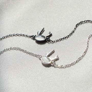 925純銀手鍊貓眼石手環-韓版時尚簡約鹿頭女飾品2色73qq13【獨家進口】【米蘭精品】