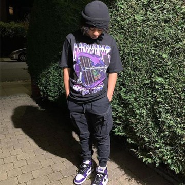 美式復古vintage涂鴉短袖t恤男夏設計感小眾歐美高街重磅體恤半袖