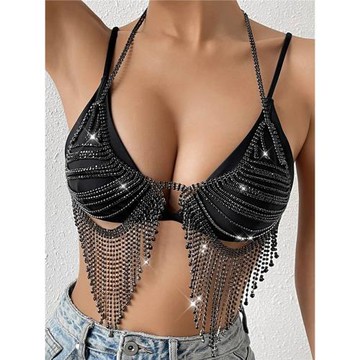 新款 2022夏季歐美跨境貨源速賣通性感夜店夸張閃鉆胸鏈Y0655抹胸