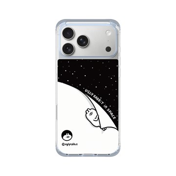 iPhone 17 Pro Max ClearX (MagSafe 兼容) 冰透藍 - Ugly Rabbit 醜白兔 - 宇宙休眠中