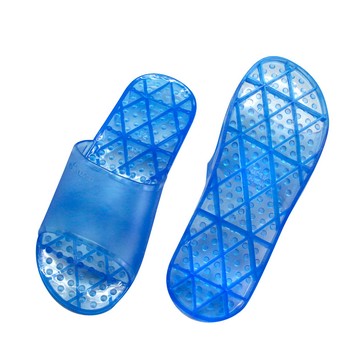 XUZU 舒筑 素色透明浴室拖鞋 防水防潮 防滑設計 堅固耐用  L(27.5cm)  藍色  1雙