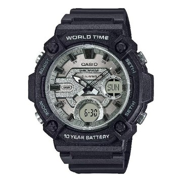 CASIO卡西歐  AEQ-120W-7AV 10年電力超大尺寸錶殼雙顯錶 銀面 52.2mm｜樂天領券現折★全館特惠中★指定刷卡回饋10%