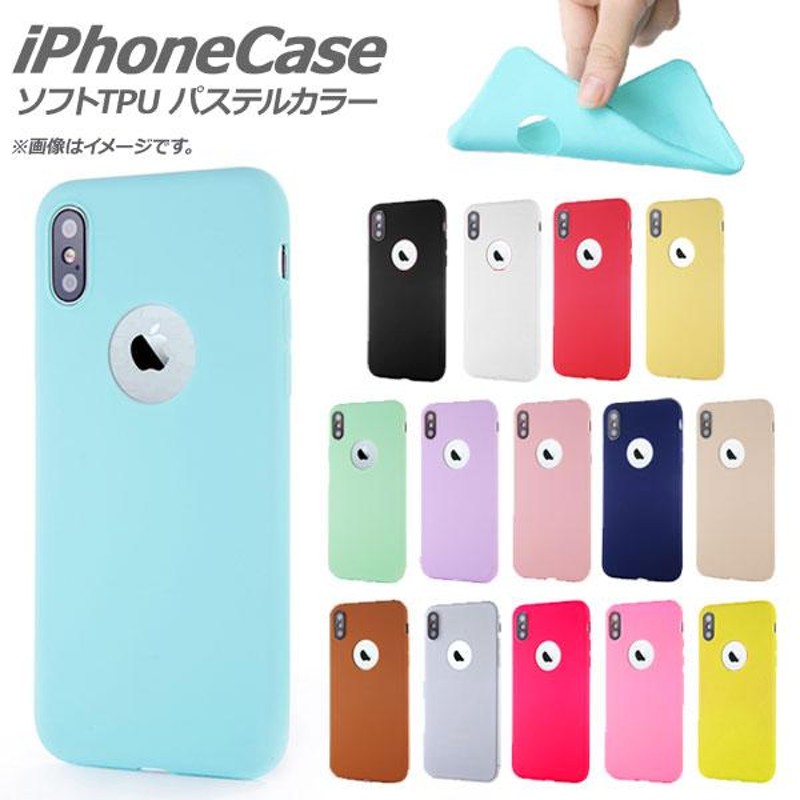 iPhoneケース ソフト TPU パステルカラー ポップでキュート ...