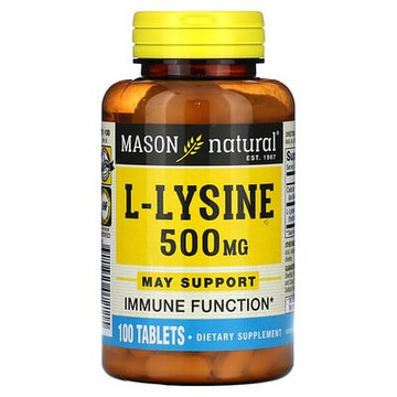 Mason Natural, L-賴氨酸，500 毫克，100 片