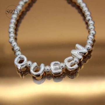 925純銀手鍊 手環-歐風時尚女王字母七夕情人節禮物女飾品73dp162【獨家進口】【米蘭精品】