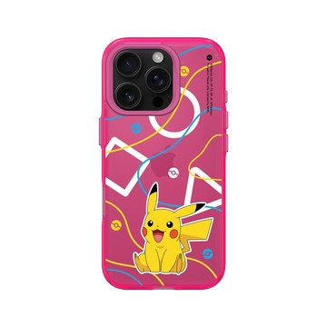 iPhone 16 Pro Clear 粉漾桃 - 寶可夢 Pokemon - 幾何系列-皮卡丘