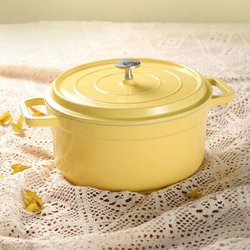 HONDONI 新一代陶瓷琺瑯鍋 附防燙三角帽  20cm  雅典黃  1個