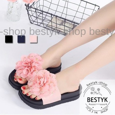 ミュール サマーサンダル レディース サンダル ビーサン 厚底サンダル 花柄 夏サンダル 厚底 ビーチサンダル リゾート スリッパ サマースリッパ 通販 Lineポイント最大get Lineショッピング