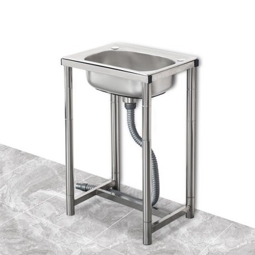 快速出貨 可開發票 不銹鋼水槽單槽帶支架落地洗菜盆洗碗池單水池洗手盆簡易家用小號