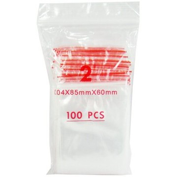 【文具通】PE 夾鏈袋 由任袋 夾鍊袋 密封式 紅線 2號 約6x8.5cm 100ps E7070050【領券滿額再折千12/31止】