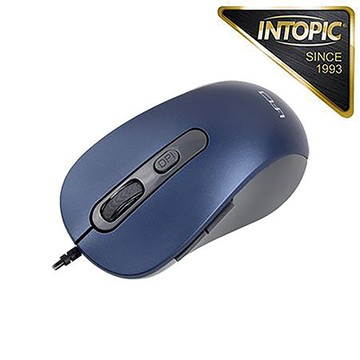 廣鼎INTOPIC飛碟光學靜音有線滑鼠/MS-Q112/藍