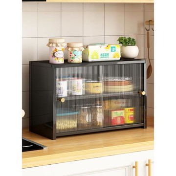 廚房多功能置物架子臺面小型防塵櫥柜碗碟收納架杯架調料品放置架