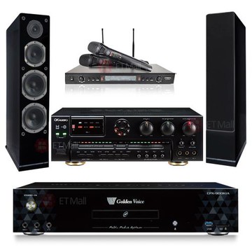 金嗓 CPX-900 K1A伴唱機 4TB+OKAUDIO AK-7擴大機+SR-889PRO無線麥克風+AUSTIN AS-168(黑)主喇叭