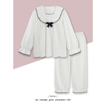 Se7enの華夫格睡衣女春秋季2025新款純棉長袖甜美家居服套裝秋冬