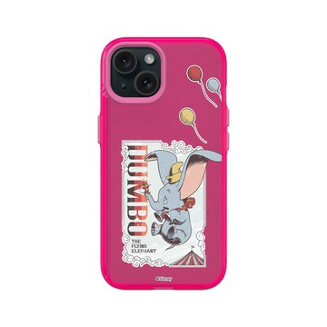 iPhone 15 Clear 粉漾桃 - 迪士尼-經典系列 Disney Classics - 小飛象與彩色氣球