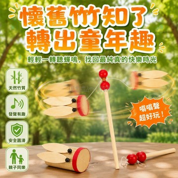 台灣出貨✨ 竹製知了哨 兒童發聲響蟬 復古懷舊手工藝品 戶外戲水玩具 創意益智教具