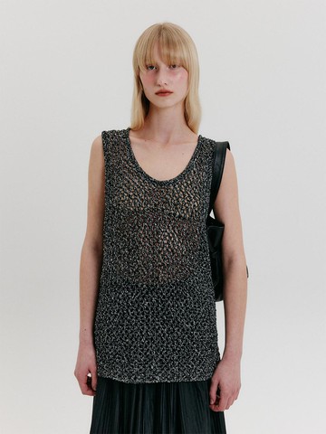 Chunky Knit Vest [Black]