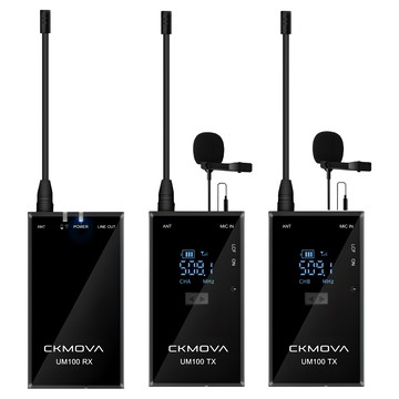 CKMOVA UM100 Kit2一對二無線麥克風 適用於手機、相機、錄音筆及電腦 無線收音 輕巧便攜  1組