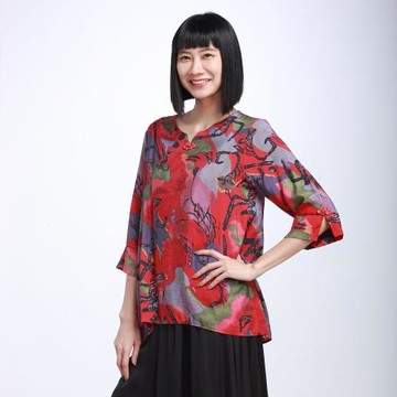 蘭陵(3入)植物圖騰印花上衣J03-88