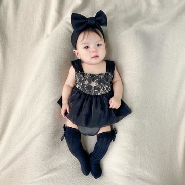 新生嬰兒滿月連體衣夏季洋氣吊帶韓版女寶宮廷風公主裙爬服禮服