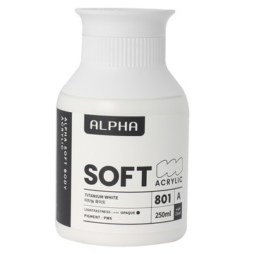 ALPHA COLOR 軟管壓克力顏料 單色 A 801 鈦白色  250ml  360g  1色