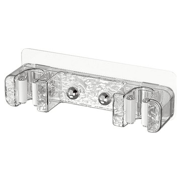 isona 愛收納 無痕免打孔拖把夾 滾輪夾 2個 + 掛球 2個  透明色  1組