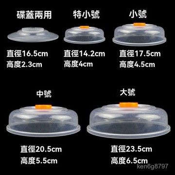 下殺 微波爐加熱專用蓋 日式微波爐加熱蓋子 冰箱碗蓋 菜罩 保鮮蓋 塑料PP圓形兩用小碟子透明蓋 9S5B