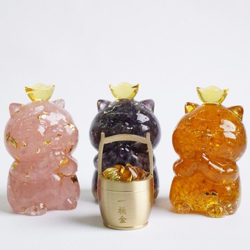 【Hourrae荷萊】客製化禮物 元寶招財貓 水晶擺件 一桶金