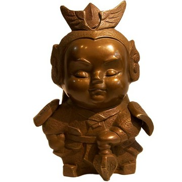 子問  限量原作銅雕 Q佛系列-兩大護法/韋馱菩薩 附作品典藏證明書