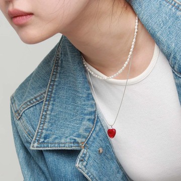 復古愛心項鍊 (925純銀)