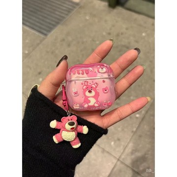 ✨限時特惠✨卡特可愛草莓熊耳機殼 適用於蘋果airpods pro1/2/3代耳機殻/4代藍牙保護套/耳機保護套