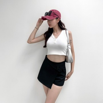 【Aa.chic】V領素面彈性針織背心(五色).女裝/上身/V領/素面/彈性/針織/背心/日常/夏裝【C731321】