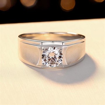 【米蘭精品】莫桑鑽戒指925純銀開口戒-1克拉十心十箭噴沙男飾品73yk124