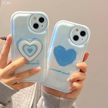 保護殼 ins藍愛心蘋果13/11手機殼iPhone12pro小xs max眾XR支架X軟殼11女